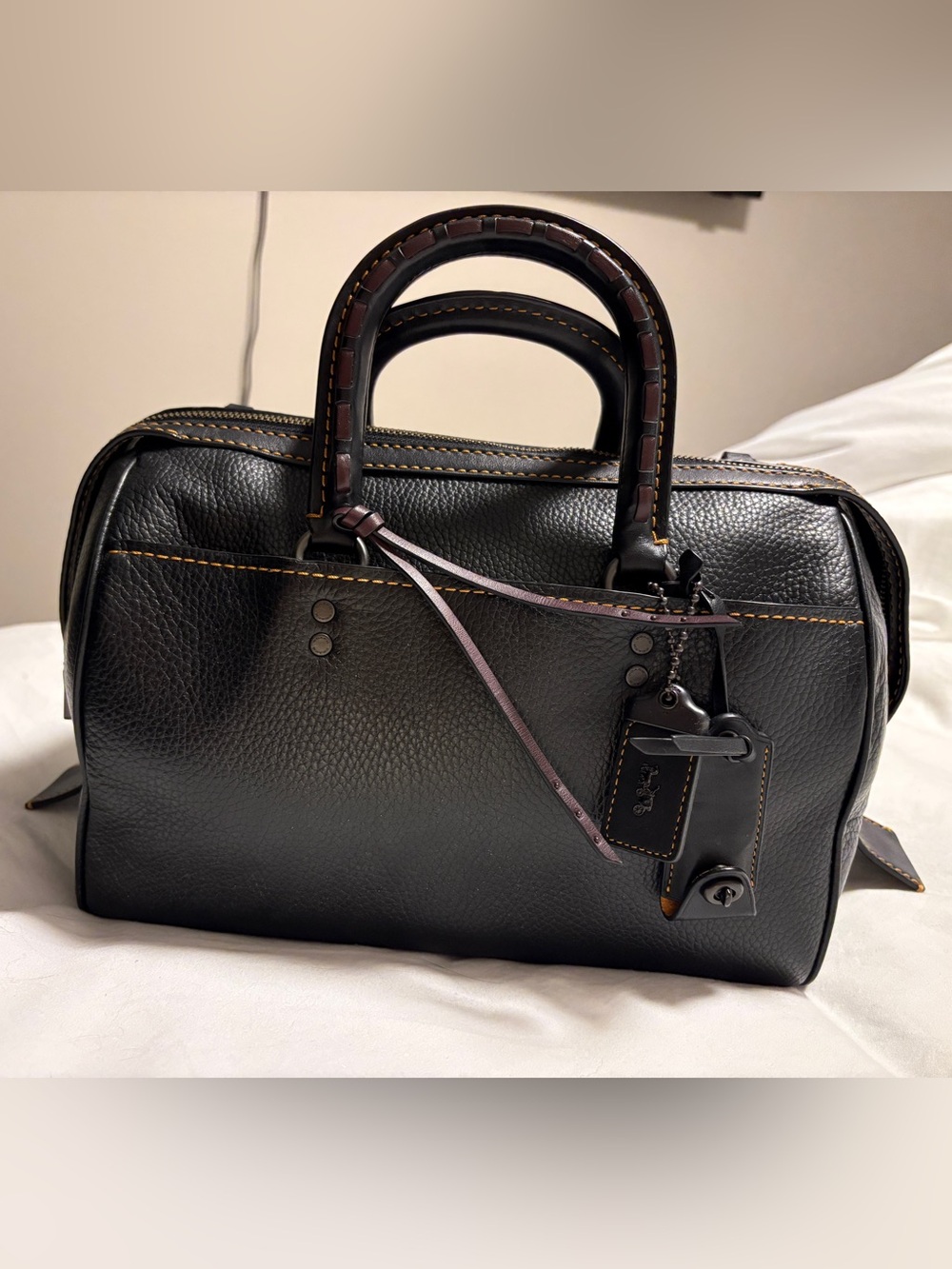 RARE: Coach 1941 Rogue Satchel, black with whipstitch handle